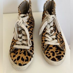 Zara Leopard Print Sneakers with Studs